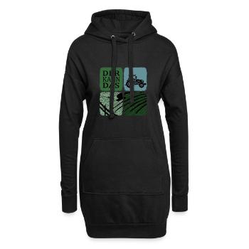 Traktorfahrer Traktor kann das Erntezeit - Hoodie-Kleid - Schwarz - Vorne