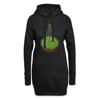 Pflanzenampel Zimmerpflanze Makramee Geschenkidee - Hoodie-Kleid - Schwarz - Vorne