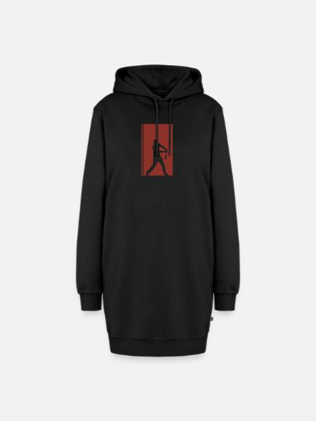 Baseball Baseballschläger Fielding - Hoodie-Kleid - Schwarz