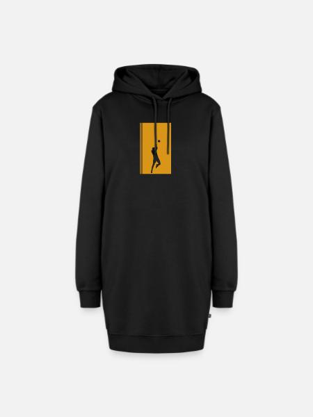 Volleyball Beachball Netz - Hoodie-Kleid - Schwarz