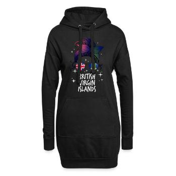 Britische Jungferninseln - Hoodie-Kleid - Schwarz - Vorne