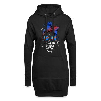 Demokratische Republik Kongo - Hoodie-Kleid - Schwarz - Vorne