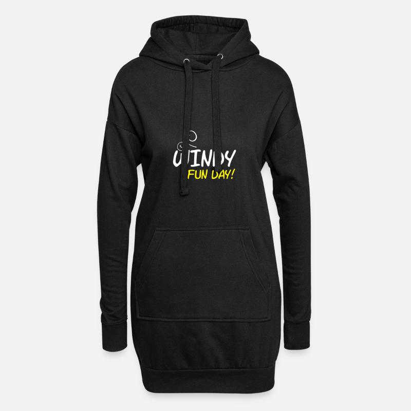 Windy fun day - Hoodie-Kleid - Schwarz