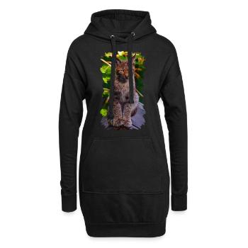 Luchs - Hoodie-Kleid - Schwarz - Vorne