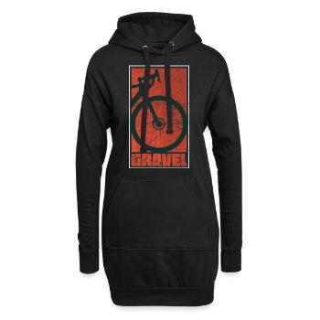 Gravel Bike Red Grunge Cyclocross Fahrrad Geschenk - Hoodie-Kleid - Schwarz - Vorne