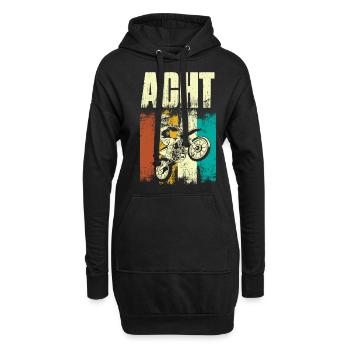8. Geburtstag Motocross 8 Jahre Jungen Mädchen - Hoodie-Kleid - Schwarz - Vorne