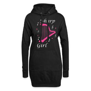 Conception de harpe pour harpiste et joueur de harpe - Sweat-shirt à capuche long Femme - noir - Devant