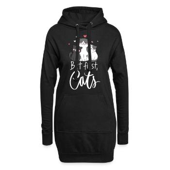 Amour des chats pour les amoureux des chats - Sweat-shirt à capuche long Femme - noir - Devant