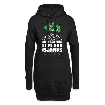 Mangroves Save Our Island - Hoodie-Kleid - Schwarz - Vorne