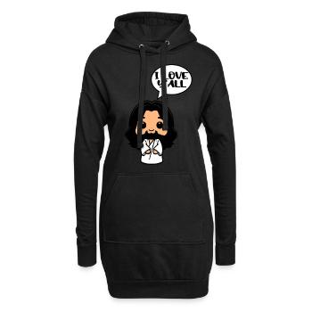 Niedliche Jesus Kawaii Geschenk Christliches Mädchen - Hoodie-Kleid - Schwarz - Vorne