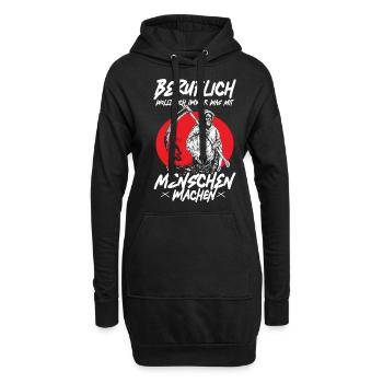 Beruflich Wollte Ich Immer Was Mit Menschen Machen - Hoodie-Kleid - Schwarz - Vorne