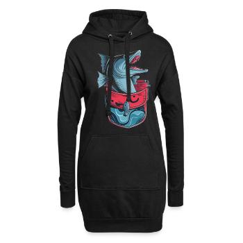 Geschenk für Barrakuda Fischliebhaber - Hoodie-Kleid - Schwarz - Vorne