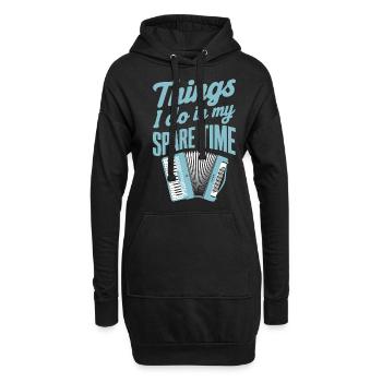 Akkordeon Akkordeonspieler Geschenk - Hoodie-Kleid - Schwarz - Vorne