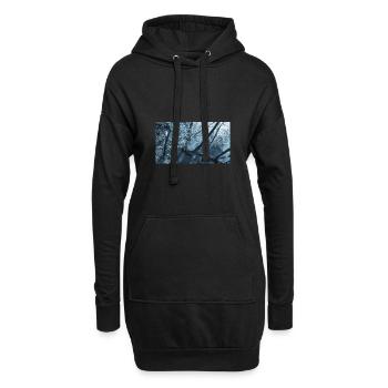 Landschaft von Bäumen auf einem blauen Fluss - Hoodie-Kleid - Schwarz - Vorne