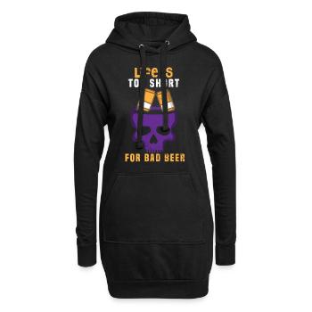 Bier Biertrinker Party Kneipe Alkohol - Hoodie-Kleid - Schwarz - Vorne