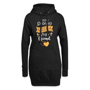 Sternzeichen Element August - Hoodie-Kleid - Schwarz - Vorne