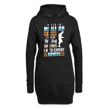 Post Beruf Arbeit Paketbote - Hoodie-Kleid - Schwarz - Vorne