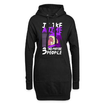 Manga Japan Comic Nerd - Sweat-shirt à capuche long Femme - noir - Devant