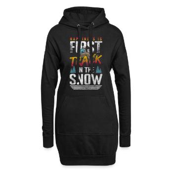 Schnee Piste Tailgrab Winterurlaub - Hoodie-Kleid - Schwarz - Vorne