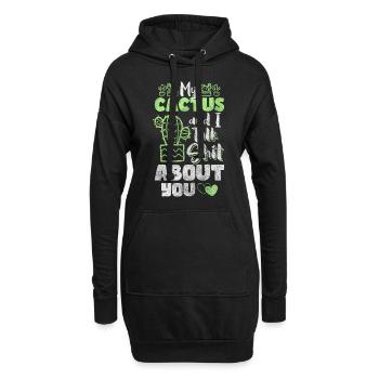 Cactus Eau Câlin - Sweat-shirt à capuche long Femme - noir - Devant