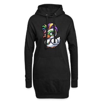 Mardi Gras canard masque plumes - Sweat-shirt à capuche long Femme - noir - Devant