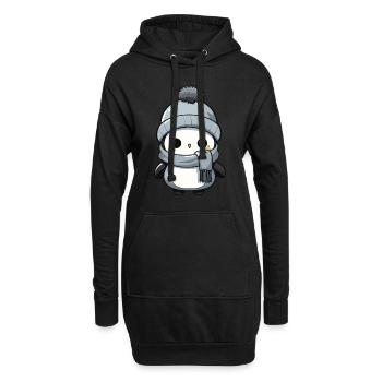 Pingouin Hiver Animal Mignon Bande Dessinée - Sweat-shirt à capuche long Femme - noir - Devant