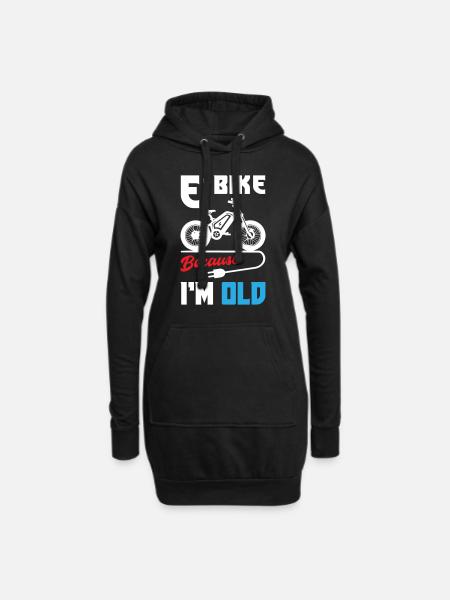 Vélo électrique parce que je suis vieux - Sweat-shirt à capuche long Femme - noir