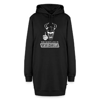 Wir sehen uns in Walhalla - Hoodie-Kleid - Schwarz - Vorne
