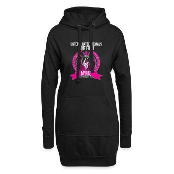 Unterschätze niemals eine Frau - April - Hoodie-Kleid - Schwarz - Vorne