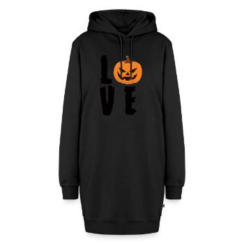 Halloween: Love Halloween - Hoodie-Kleid - Schwarz - Vorne - AI Model Female 172 light (172cm)