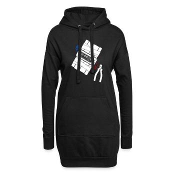 Bombe - Zange - Draht - blau & rot - Hoodie-Kleid - Schwarz - Vorne