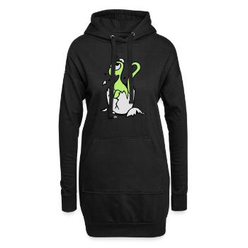 Bébé Dinosaure - Sweat-shirt à capuche long Femme - noir - Devant