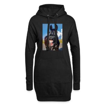 Cheval LOL - Sweat-shirt à capuche long Femme - noir - Devant