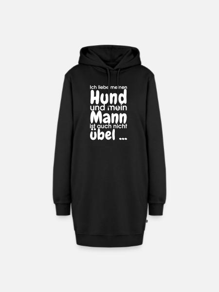 Ich liebe meinen Hund - Hoodie-Kleid - Schwarz
