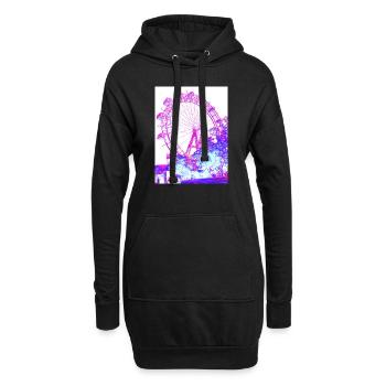 Riesenrad Wien in pink & white - Hoodie-Kleid - Schwarz - Vorne