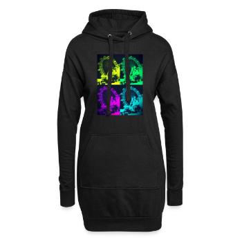 4 x Riesenrad Wien Artfunkle Style - Hoodie-Kleid - Schwarz - Vorne