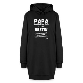 Papa ist der Beste - Hoodie-Kleid - Schwarz - Vorne