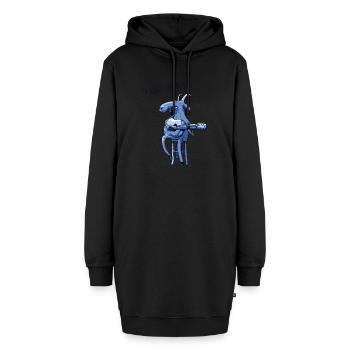 Ich ziege den Blues - Hoodie-Kleid - Schwarz - Vorne - AI Model Female 172 light (172cm)