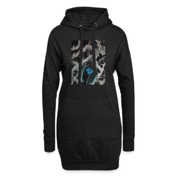 Bleu précieux - Sweat-shirt à capuche long Femme - noir - Devant