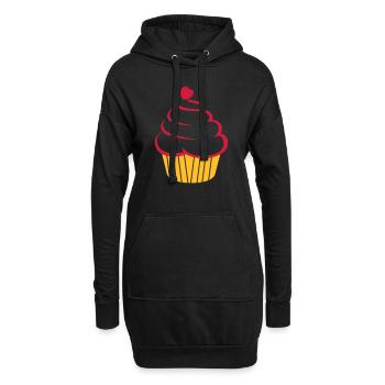 cupcake - Hoodie-Kleid - Schwarz - Vorne