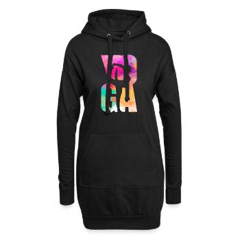 Yoga Namaste Aquarelle - Sweat-shirt à capuche long Femme - noir - Devant