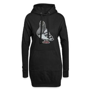 Taube - Hoodie-Kleid - Schwarz - Vorne