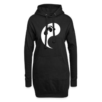 Weiße Baby Hälfte - Hoodie-Kleid - Schwarz - Vorne