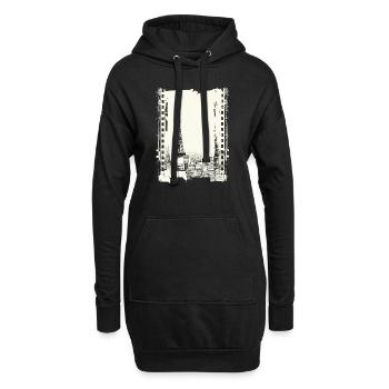 Paris Frankreich - Hoodie-Kleid - Schwarz - Vorne