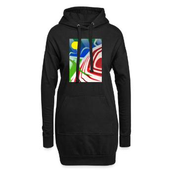 graffiti landscape sunny - Hoodie Dress - black - Front