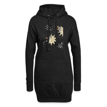 Abstract Star -Star par Eve Nord - Sweat-shirt à capuche long Femme - noir - Devant