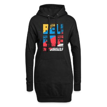 Glaube an dich selbst - Hoodie-Kleid - Schwarz - Vorne