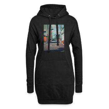 Vintage 90er Jahre Japan Schulfahrt Malerei Japan Liebhaber - Hoodie-Kleid - Schwarz - Vorne