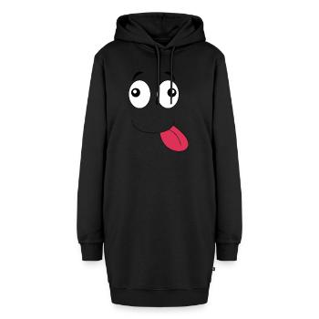 Zungengesicht - Hoodie-Kleid - Schwarz - Vorne - AI Model Female 172 light (172cm)