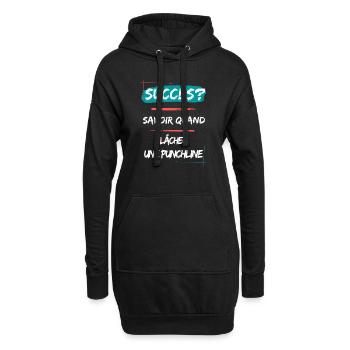 Le succès c'est savoir lacher une punchline - Sweat-shirt à capuche long Femme - noir - Devant